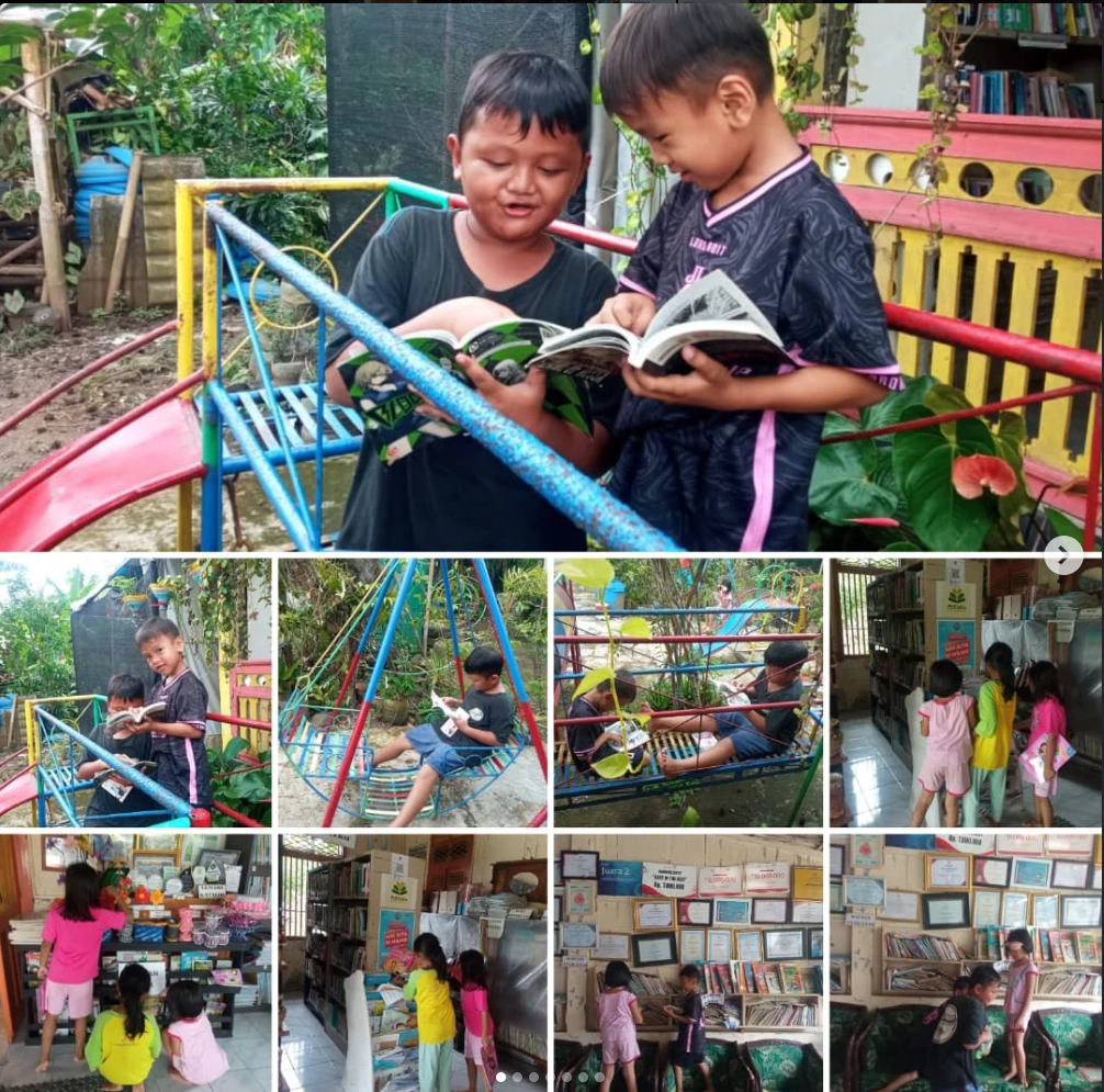 Padukan Membaca dan Bermain, Limbah Pustaka Jadi Pilihan Favorit Anak-anak Habiskan Sore Hari